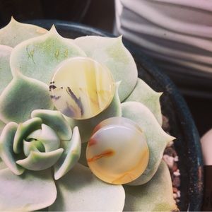 Handmade 5/8 16mm Montana Agate double flare stone plugs